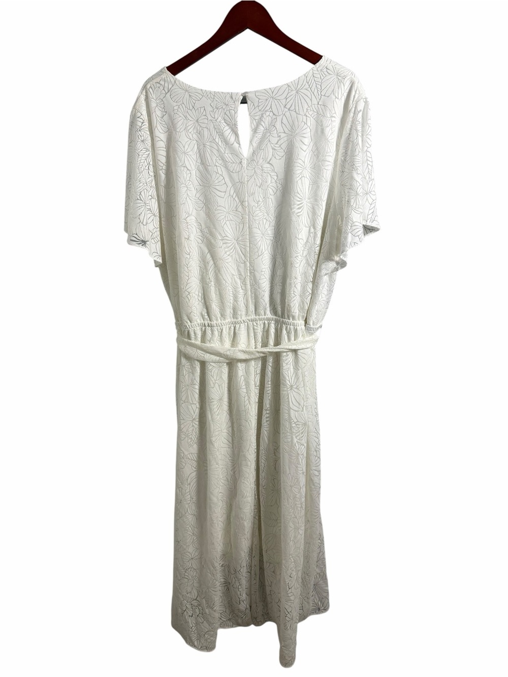 Lane Bryant White Lace V-Neck Maxi Dress with Tie Waist 26/28 - Picture 2 of 12